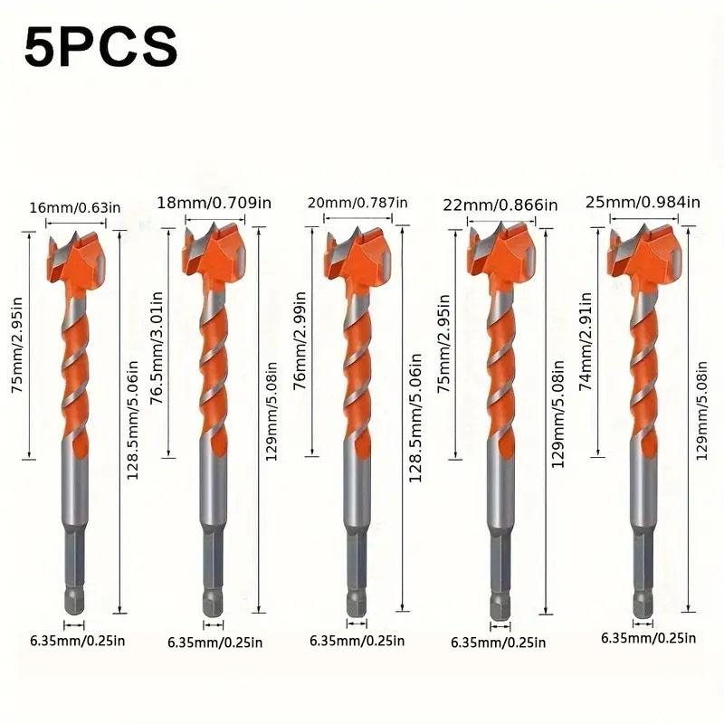 

5 шт. 16-25 мм сплав резьба удлиненная шестигранная ручка деревообрабатывающий открывалка для отверстий ветровая партия деревянный дверной замок планка сверло