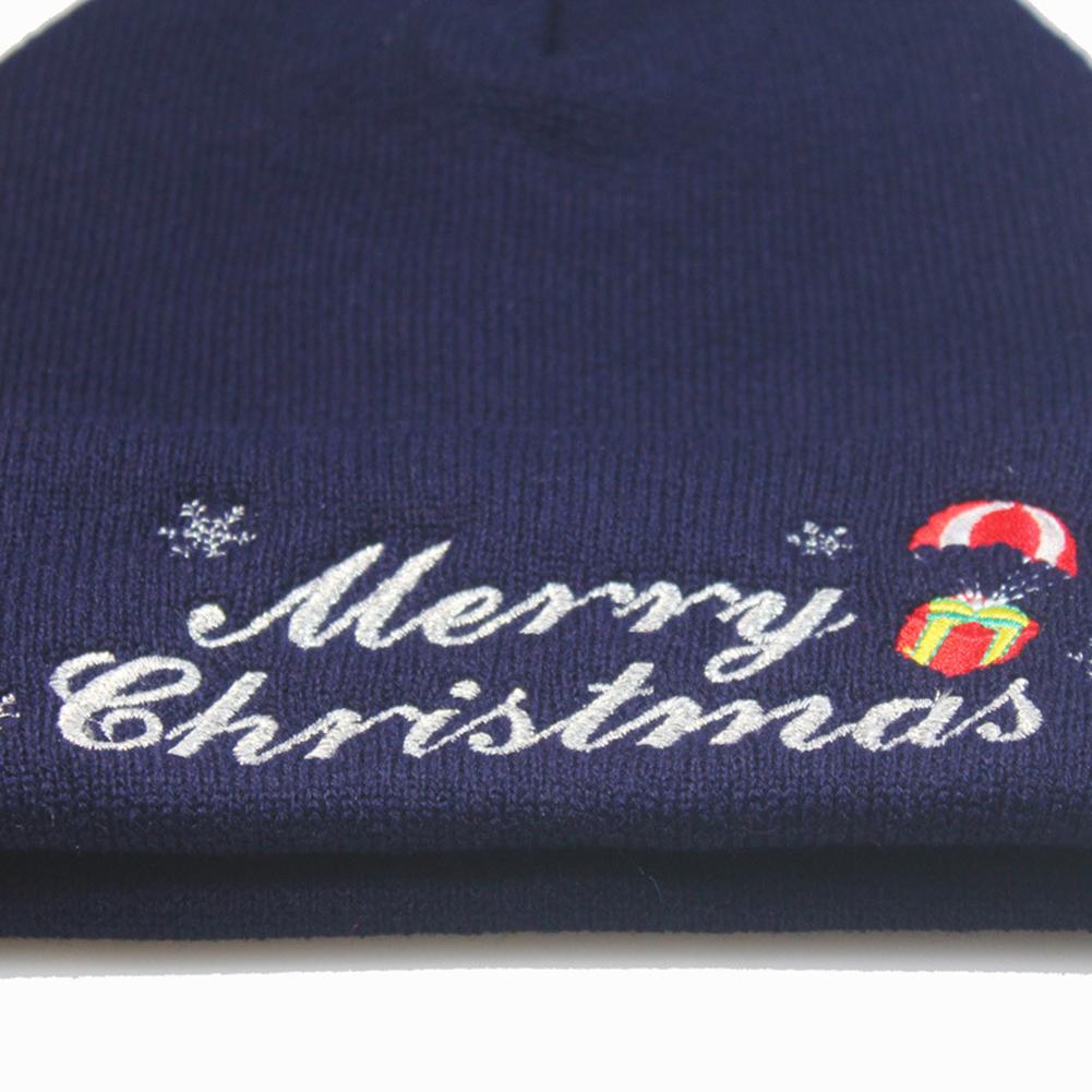 Universal Winter Knitting Wool Hat Warm Merry Christmas Embroidered Knitted Hat