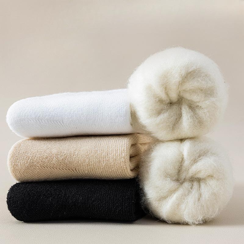 Thick Winter Mid-calf Fleece Socks for Women To Store Heat and Keep Warm During Sleep and Postpartum Care. Thick Winter Long Calf Socks for Women
