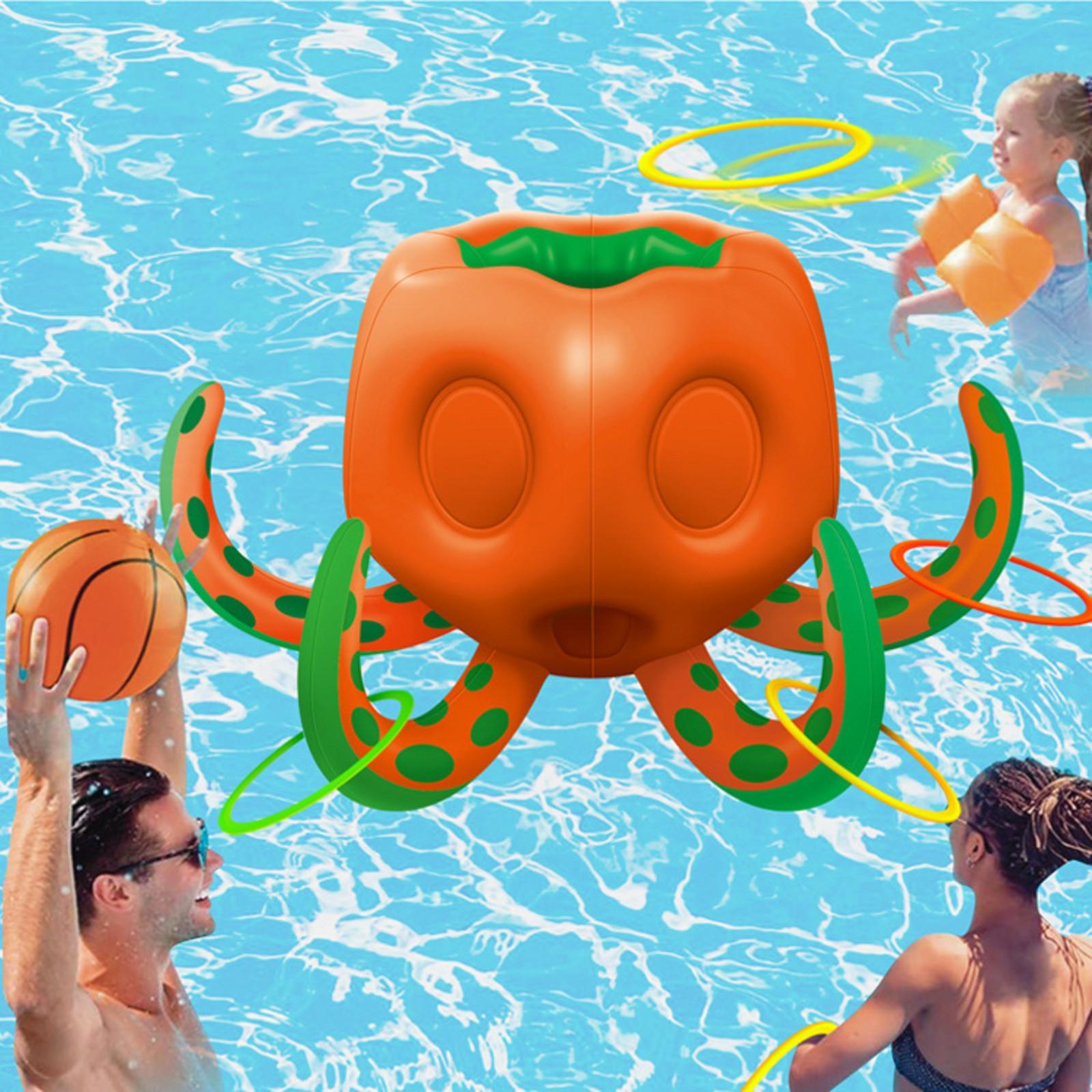

Inflatable Water Shooting Throwing Toy Pool Basketball Hoop Throwing Game 2 In 1 Toy One Size помаранчевий