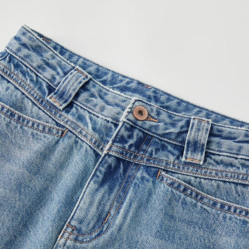 Women's High-Waist A-Line Denim Midi Skirt