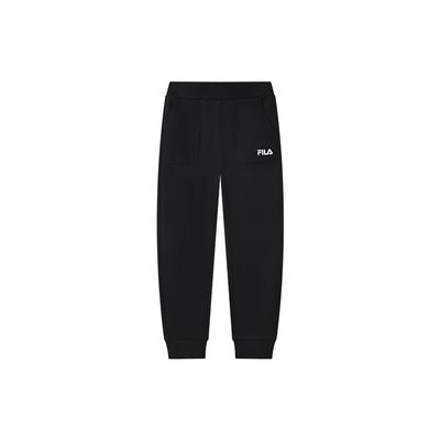 Solid Color Logo Cuff Sports Casual Pants Women Bottoms Black F11W319605FBK