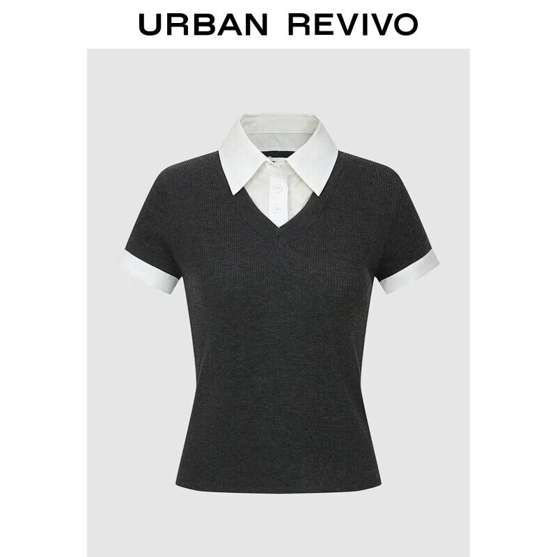 UR2026 Women s Academy Faux Two-Piece Knit Top M