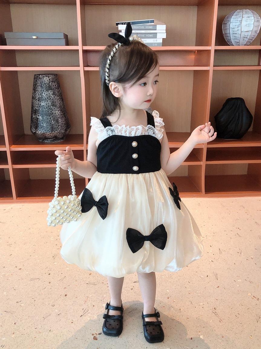 Cute Spaghetti Strap Dress for Infant Girls Summer Comfortable Casual Sleeveless Printed Suspender Dress for Baby Girls Outdoor Daily Wear 80