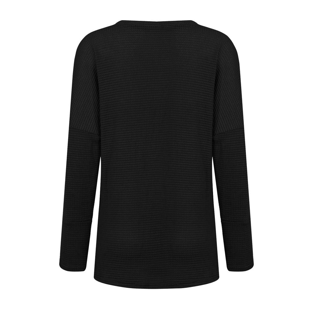 Women's V-neck Fashion Long Sleeve Minimalist Casual Split Plus Size Loose Top