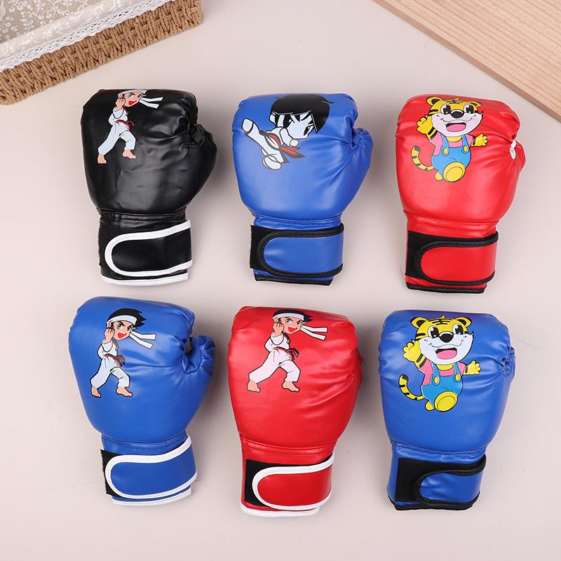 Cartoon Child Boxing Gloves Pu Leather Kids Sparring Punching Gloves Sanda Kids Boxing Punching Gloves Fighting Taekwondo Mitts