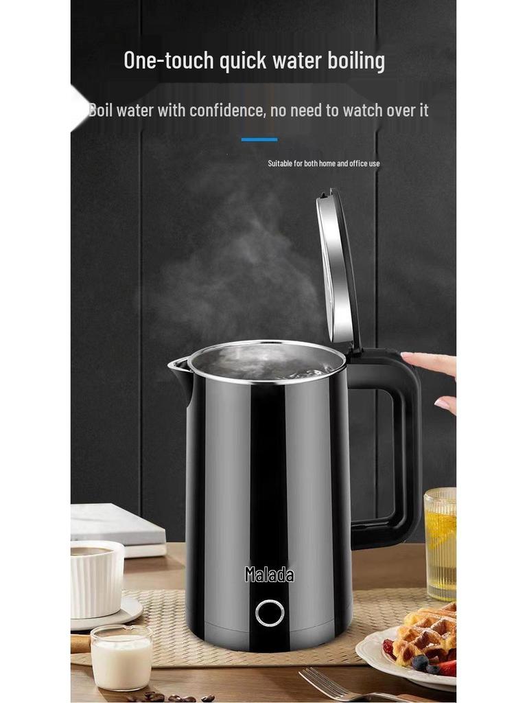 Wanlida Stainless Steel Electric Kettle, Food Grade, Hotel Use, Double Layer, Auto Power Off, Gift-Ready.