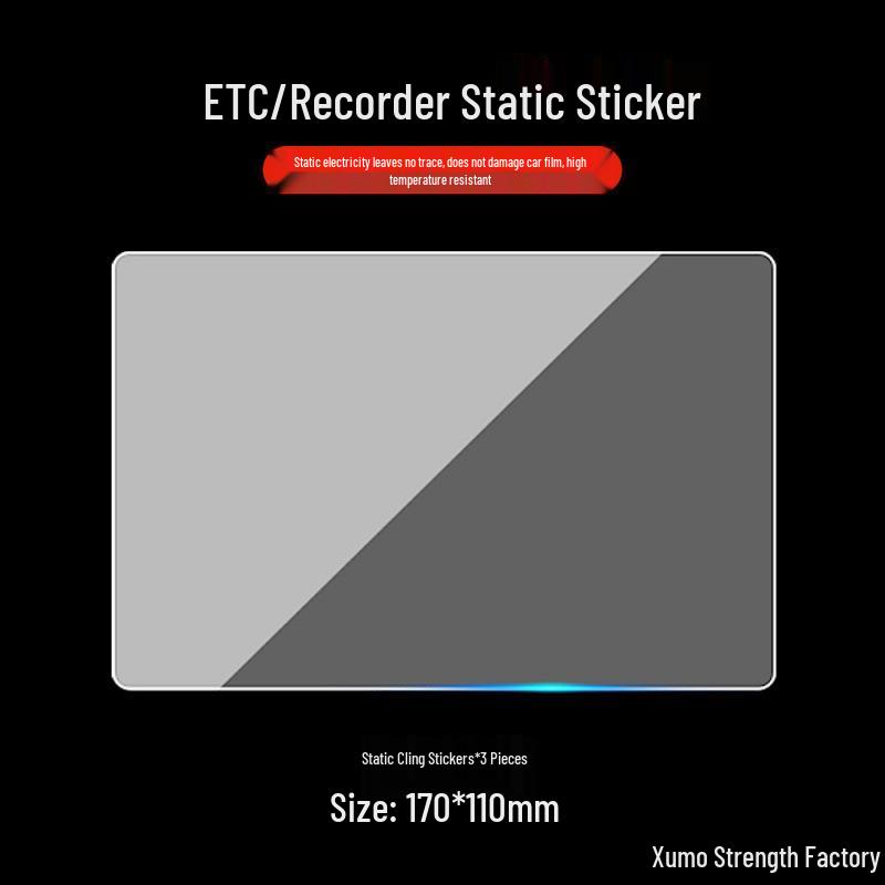 Transparent Static Cling Sticker for Vehicle Dashcam & Inspection Marks