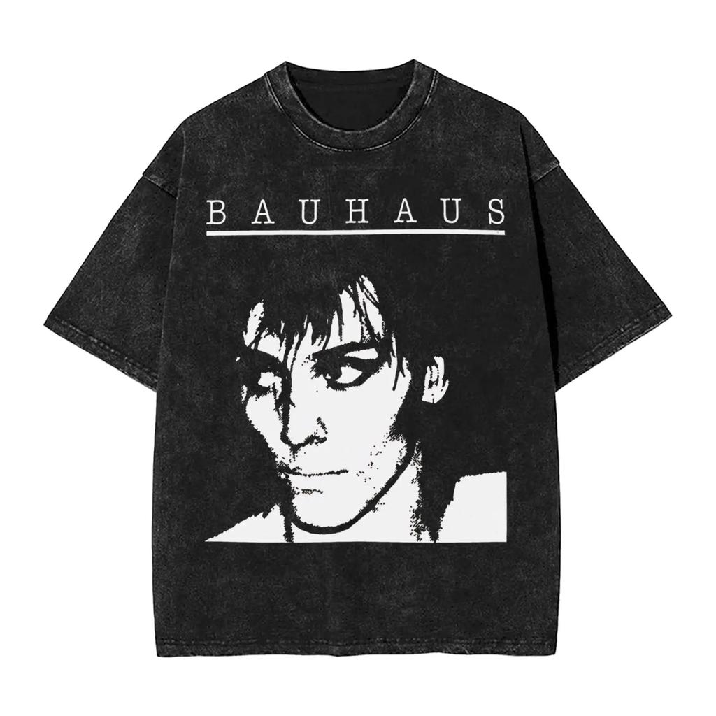 Classic Gothic Rock Pioneer Band Bauhaus Graphic Print Retro Washed TShirt Men Women Cotton Summer New Tee Casual Oversized Top
