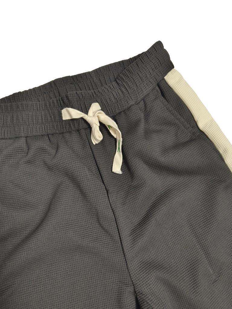 Men's Color Block College Style Cuffed Sweatpants for Spring & Autumn
