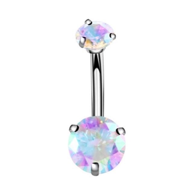 Anello Ombelico a Forma di Cuore Ornamento Goccia d'Acqua 14G Bilanciere Piercing Ombelico Pendente Belly Nombril Piercing Gioielli Donna