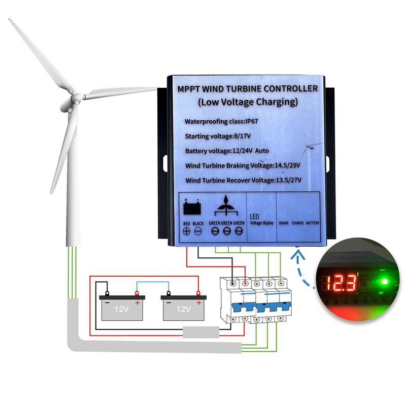 12V 24V 48V Wind Turbine Charge Controller 600W 800W MPPT Low Wind speed booster Charging Regulator Generator Charger