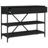 Console Table with Drawers and Shelves Black Particleboard