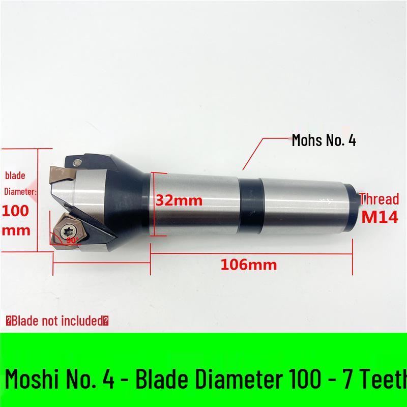 MFWN90 High-Speed Hexagonal Heavy Cutting Milling Cutter with Double-Sided Insert, Morse Taper 4 Turret R8