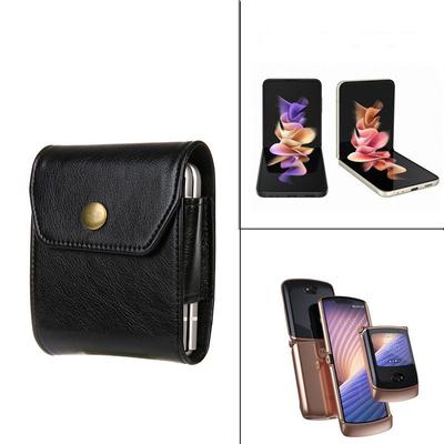 Non -Fingerprint Shockproof Belt Holder Case For Samsung Galaxy Z Flip 4 3 5g Flip4 Flip3 For Motorola Razr 5g Full Cases