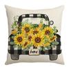 Summer Sunflower Print Pillow Cover Polyester Home Fabric Sofa Cushion Cover Bedroom Pillow