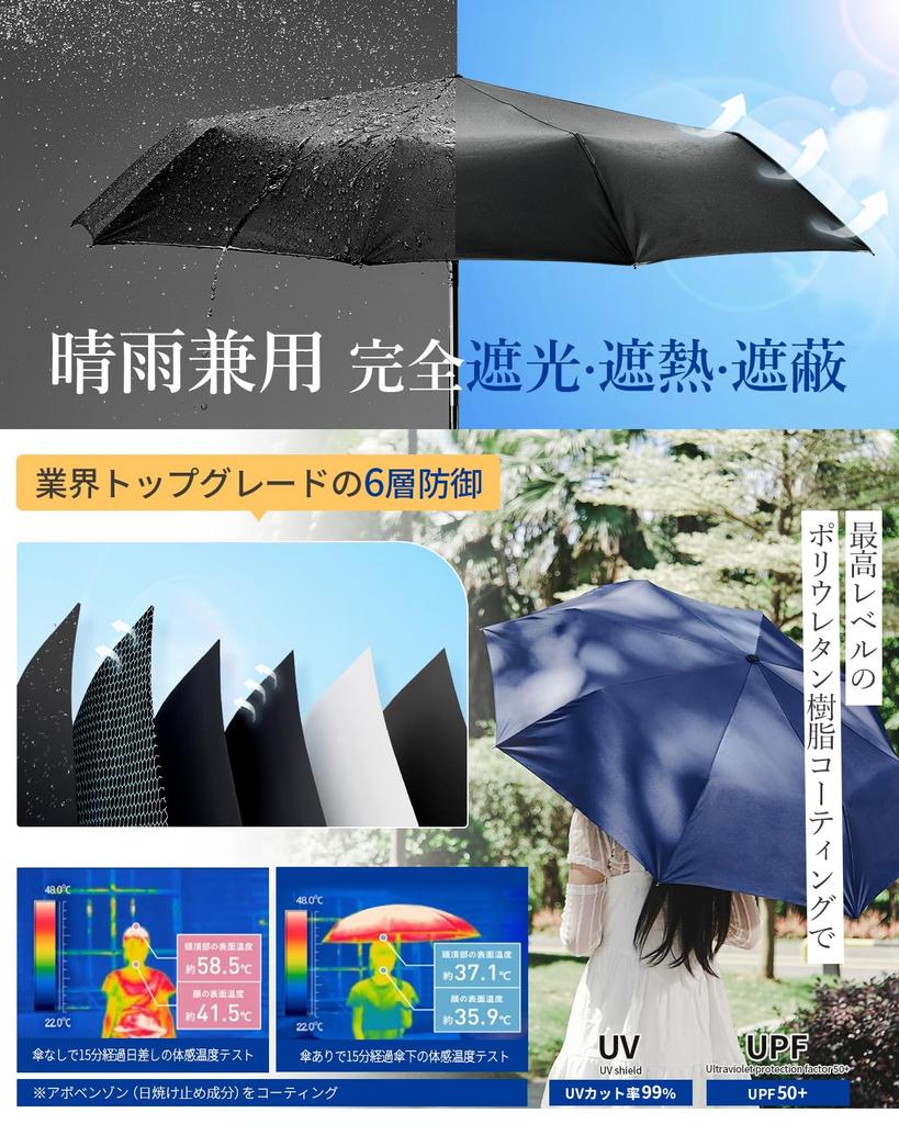 Durable Folding Umbrella for Both Sunny and Rainy Automatic Opening and Large Size 8 UV Light Heat UV Repellent for Men and UV Protection for the