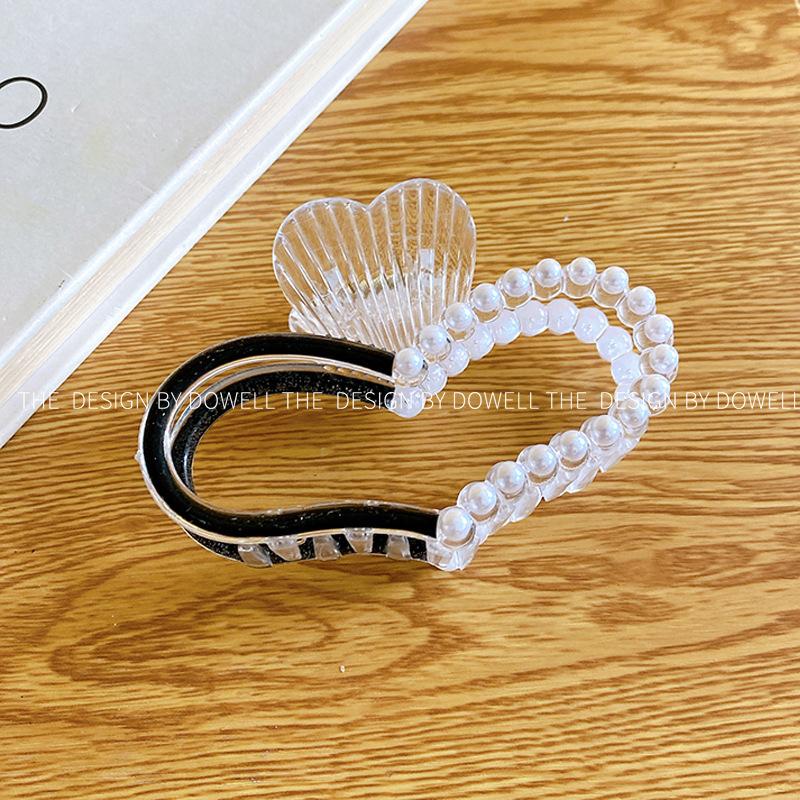 Elegant Fashion Korean Pearl Rhinestone Hair Clip For Women In Heart And Designs Bow