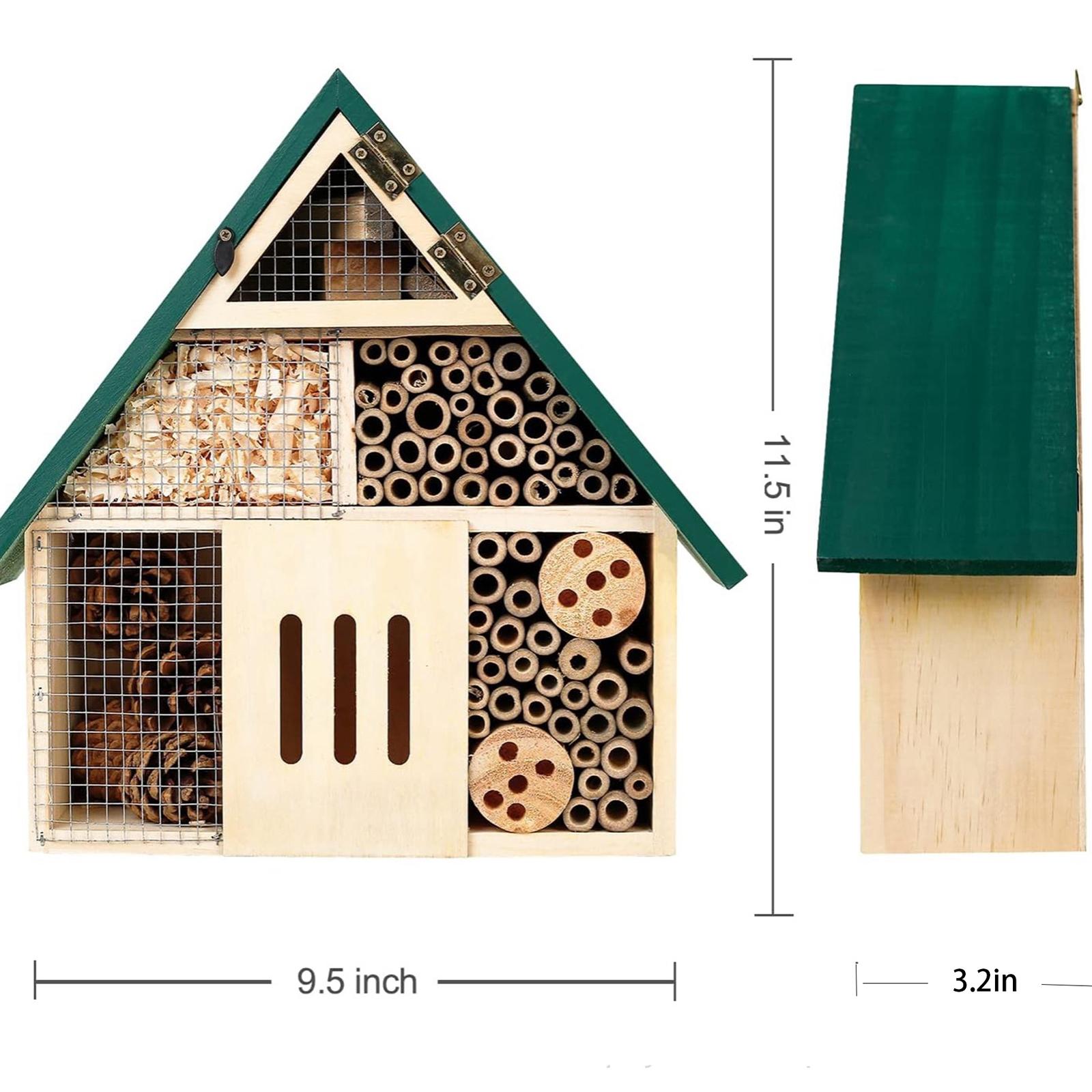 Butterfly House Wooden Bee Box Ladybug Habitat Bee Hotel Weatherproof Hive Decoration Outdoor Backyard Garden Supplies