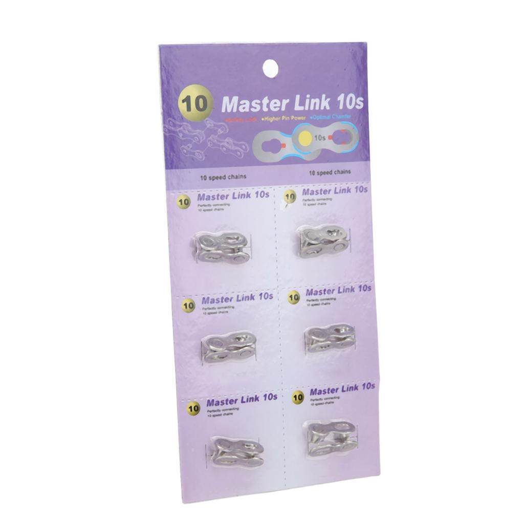 6 Pairs Bike Chain Quick Links Steel Missing Chain Repair Connector for Mountain Road Bicycle10 Speed