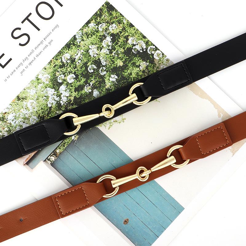 Black Thin Waist Belt For Women Vintage Decorative Dress Accessory