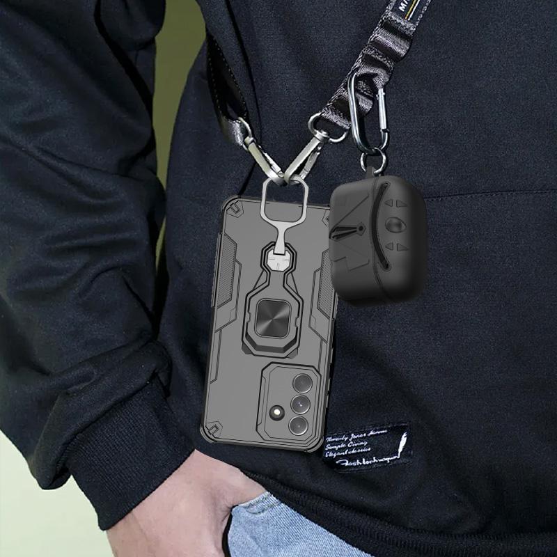 KEYSION Shockproof Armor Case for Samsung A17 5G Silicone+PC Upright Metal Live Ring Stand Phone Back Cover for Galaxy S25 FE 5G