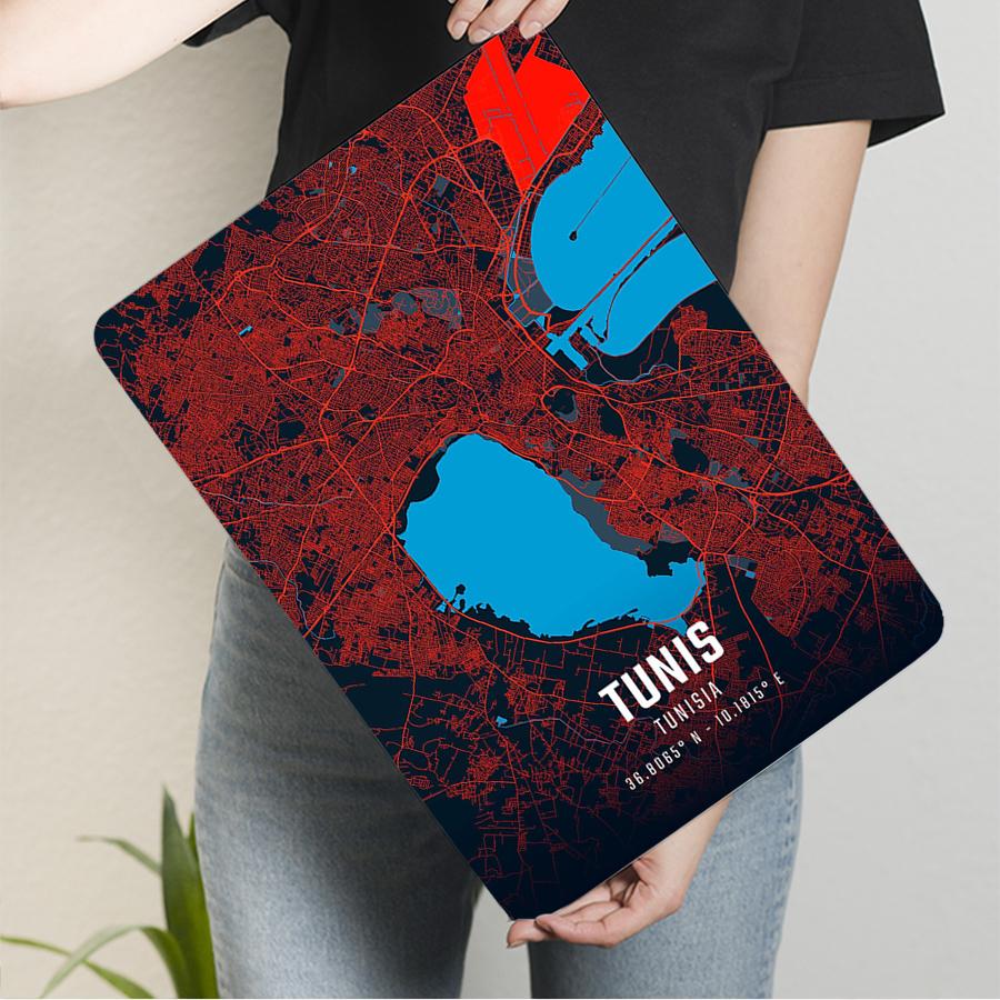 Tunis Tunisia City Map Metal Wall Art Modern Home Decor Unique Urban Print Creative Room Decoration 20x30cm(7.8x11.8inch)