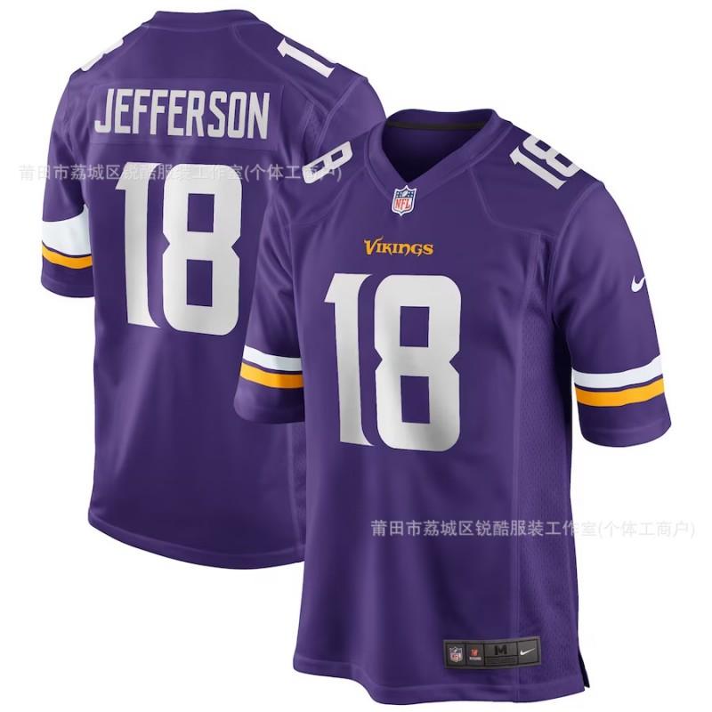 Fotbalový dres Minnesota Vikings 18 Jefferson 19 Thielen Pánský Dámský Sportovní Uniforma