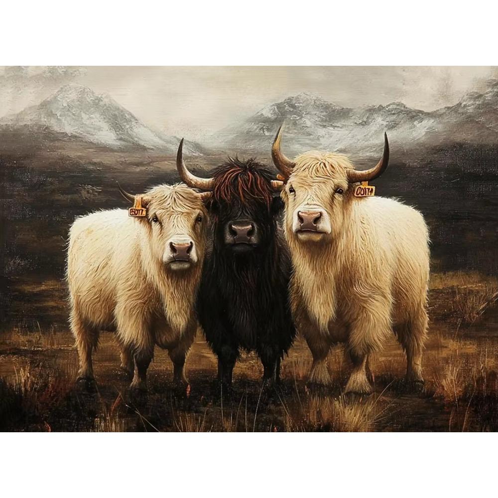 Canvas Dark Forest Wildlife Fox Lion Black Swan Retro Posters Prints Wall Art Picture Living Room Home Decor Wall Decor