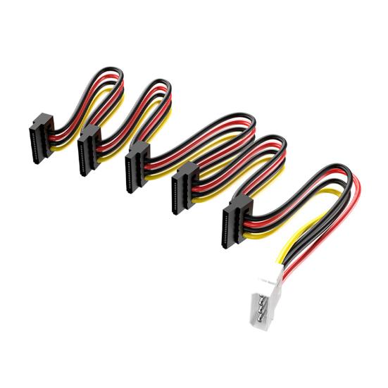 Kabely SATA Power Splitter 1 x 4pinový na 5 x 15pinový SATA napájecí adaptér/převodník pro pevný disk PC serveru