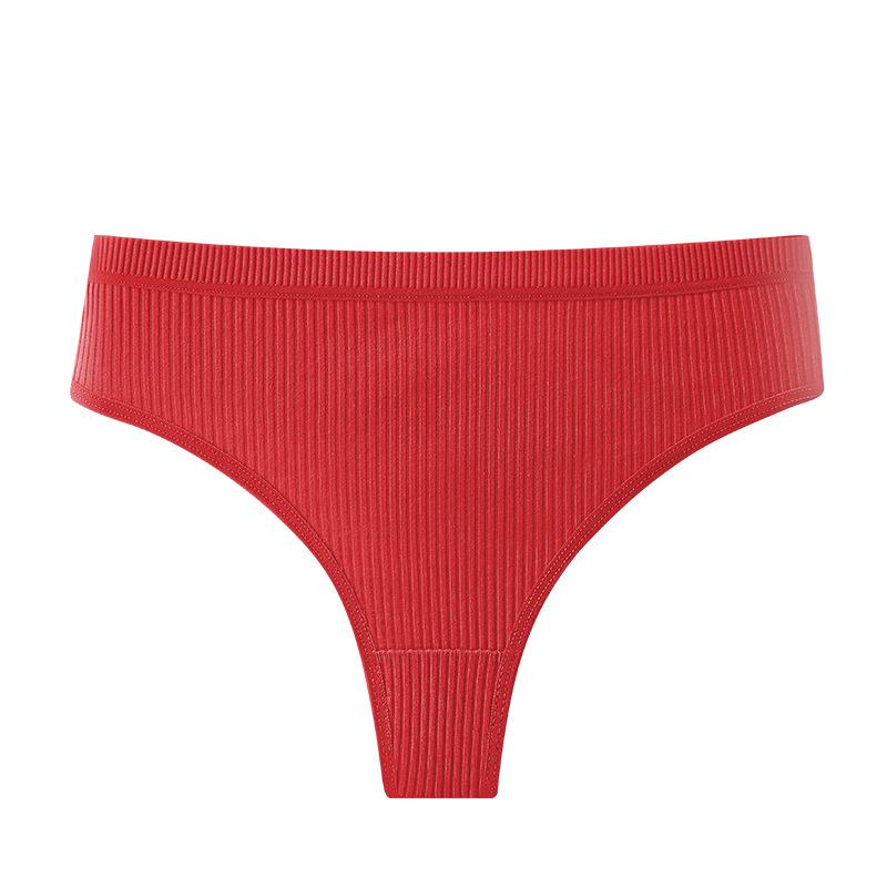 Women's Sexy Low-Rise Cotton Striped Thong Panties
