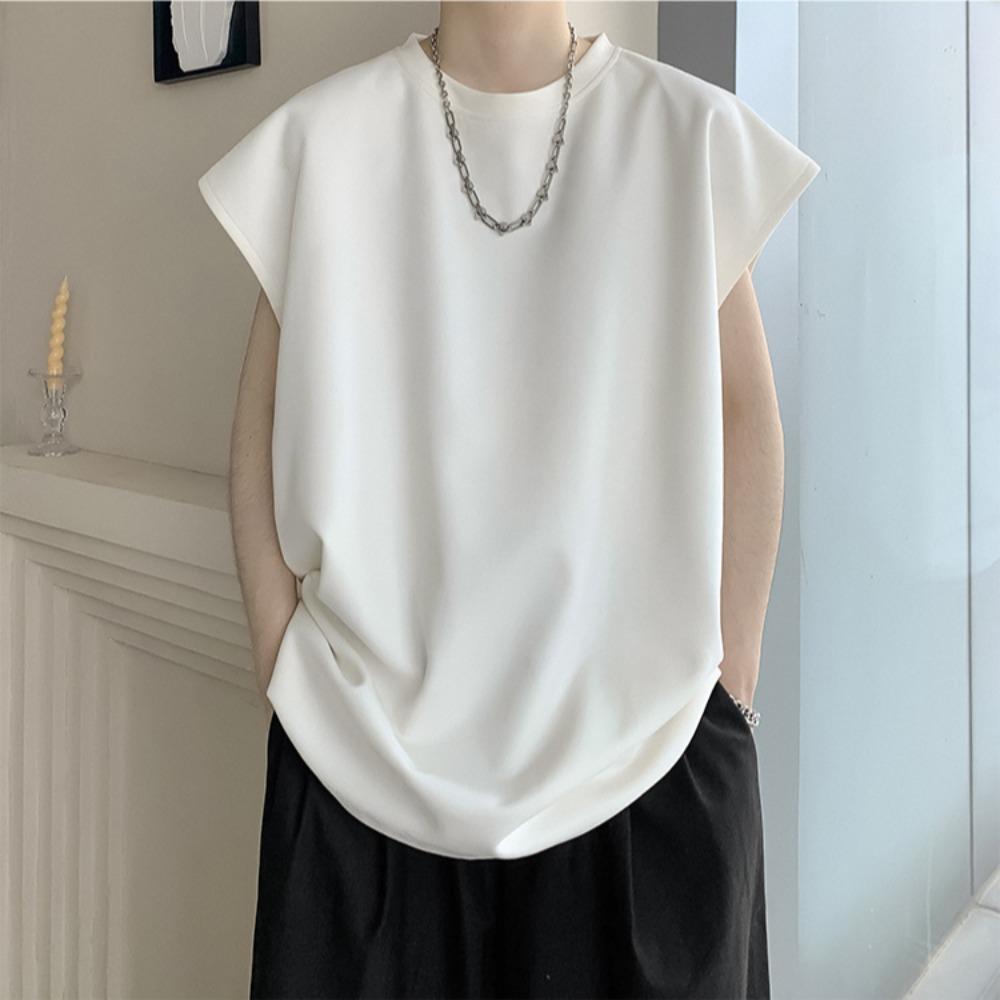 Unisex Sleeveless T-shirt Men's Summer Suede T Shirt Vest  American High Street Vintage Oversized T-shirt