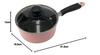 Bestco NQ-0100 Karino 16cm Saucepan with Glass Lid, Pink, Mini Saucepan, Induction Cooking, Gas Cooking, and All Heat Sources