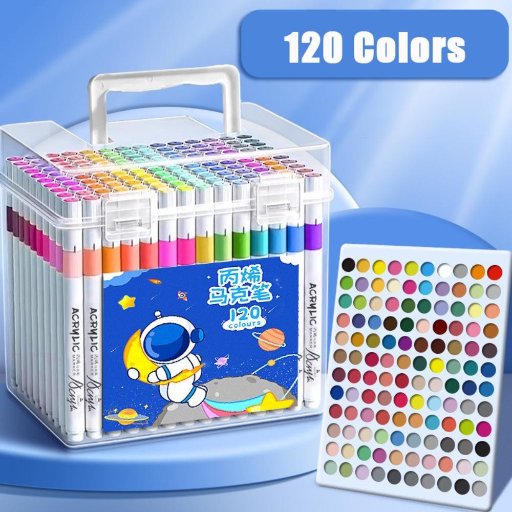 12-120 Colors Stackable Color Acrylic Marker Pen Washable Art Painting Markers  Stone Paint