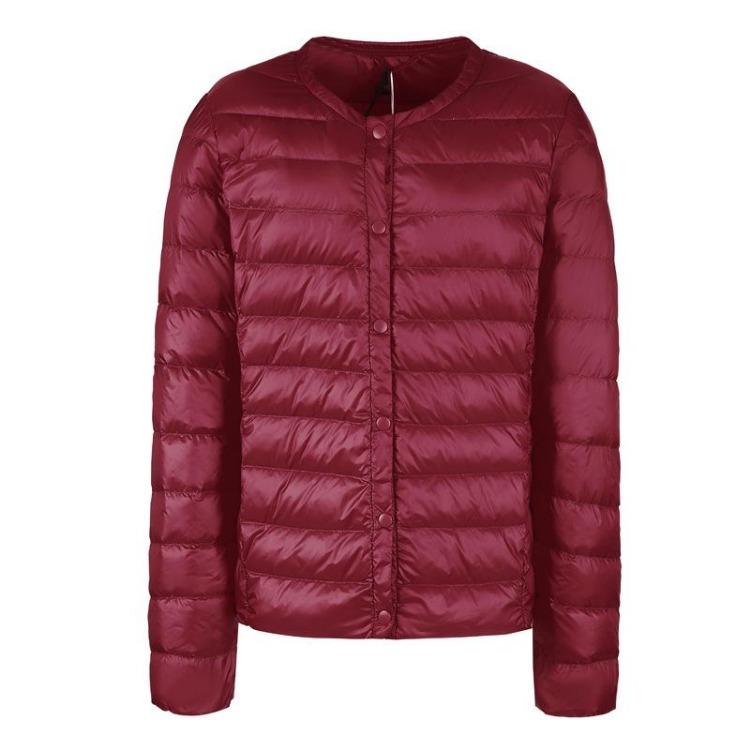 

Ultra Light White Duck Down Jacket Slim Warm Casual Winter Coats Short Women 3XL бордовий