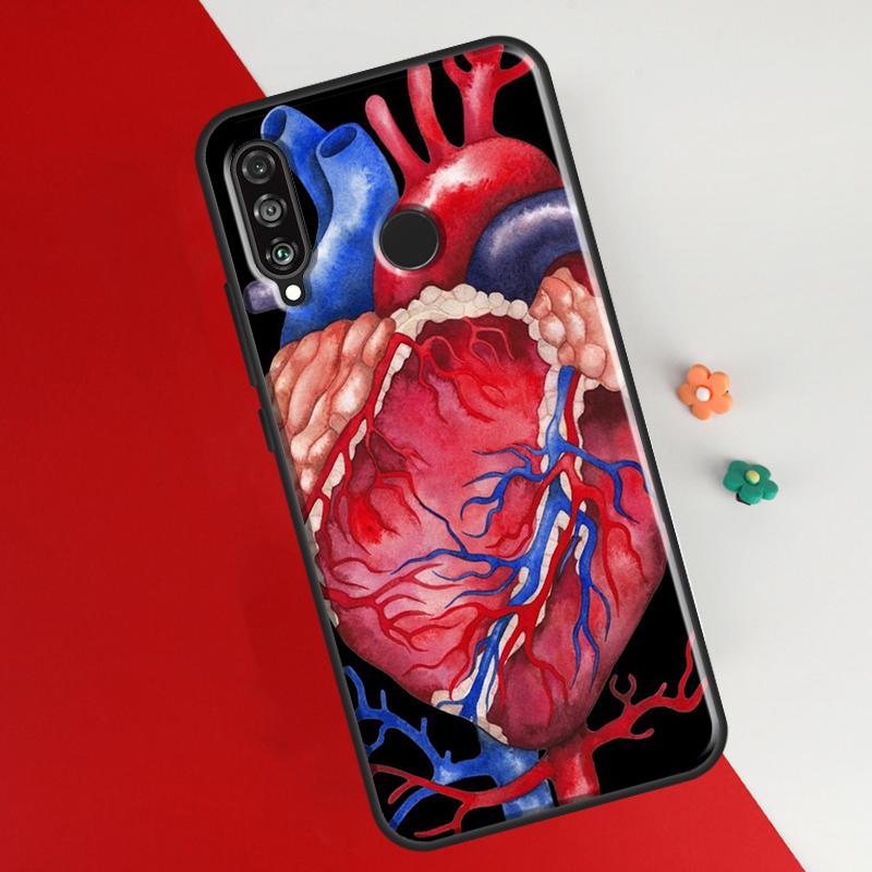 Medical Human Organs Heart Art Case For Honor 50 8X 9X 10i Cover For Huawei P30 P40 Lite P50 P20 Pro P Smart 2019 Nova 5T