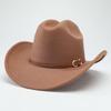 Deerskin Fleece Top Hat Retro Jazz Hat Men's and Women's Felt Hat European and American Woolen Hat Western Cowboy Hat
