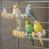 Bite Resistant Bird U-shaped Station Frame Wear Resistant Detachable Parrot Perch Toy Color Flower Beak Grinding Rack