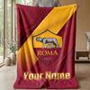 Custom Text Flannel Throw Blanket, Lightweight Cozy Bed Sofa BlanketAS Roma
