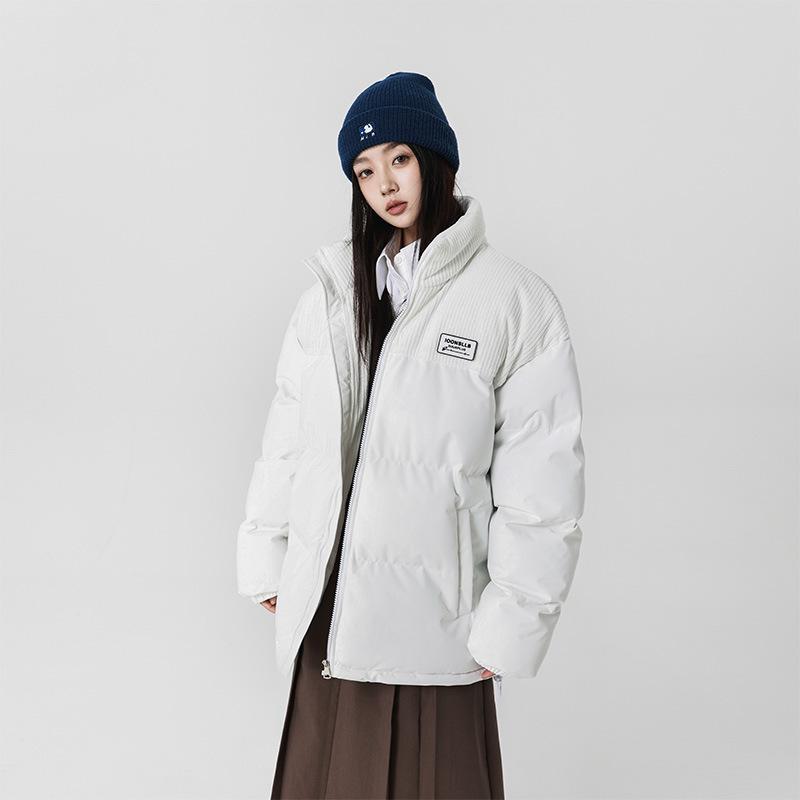 Contrasting Color Splicing Stand-up Collar Cotton Clothes Men's Winter Korean Down Cotton Clothes Early Spring Couples