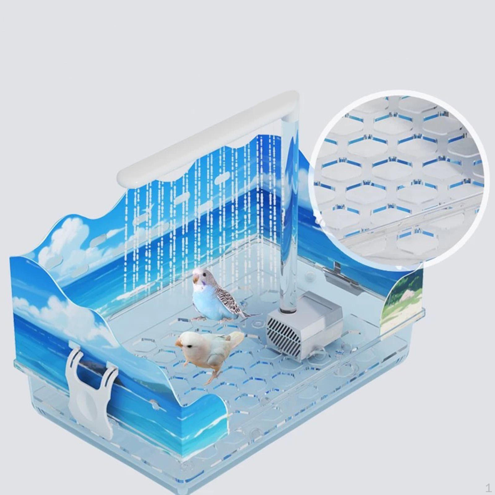 

Automatic Bird Bathtub Cage Accessories with Running Water Bath Shower for Cockatiel B