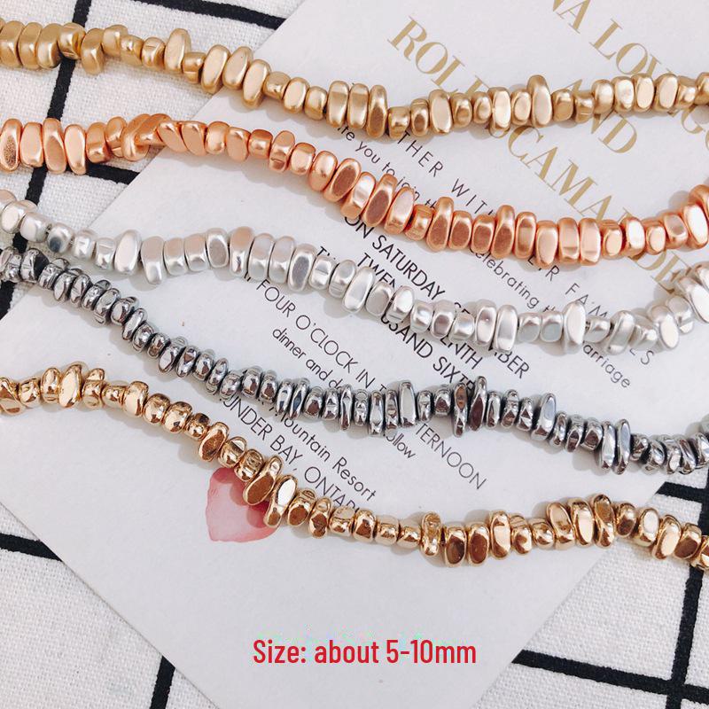 Accesorii Brățară & Cercei Făcute Manual: Mărgele Neregulate Aurite