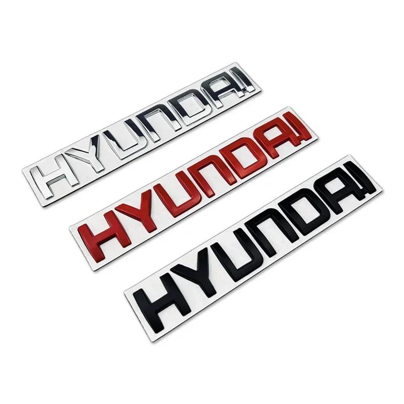 Emblem for Hyundai Logo Letters Sticker Car Rear Trunk Badge for Sonata Tuscon Santafe I40 I30 I10 I20 IX35 IX20 Solaris Tuscani ZZ35