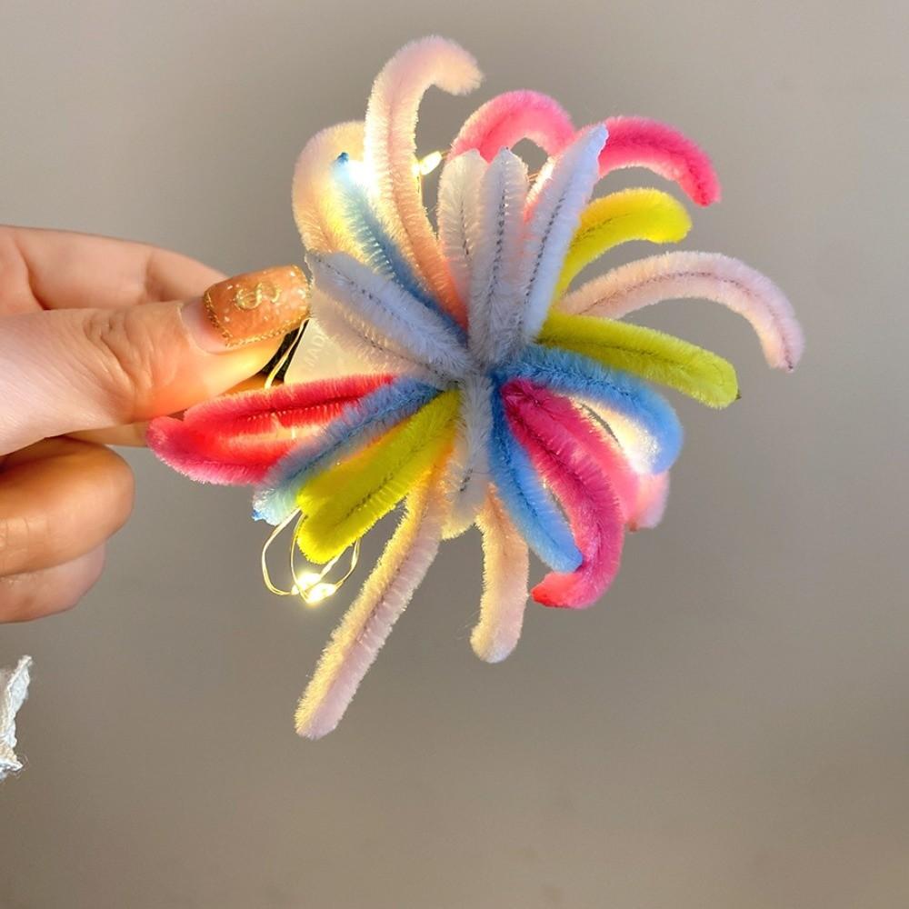 Twist Bar LED Glow Hairpin Photographic Headwear Light Up New Year Hairpin Flocking Colorful New Year Headdress