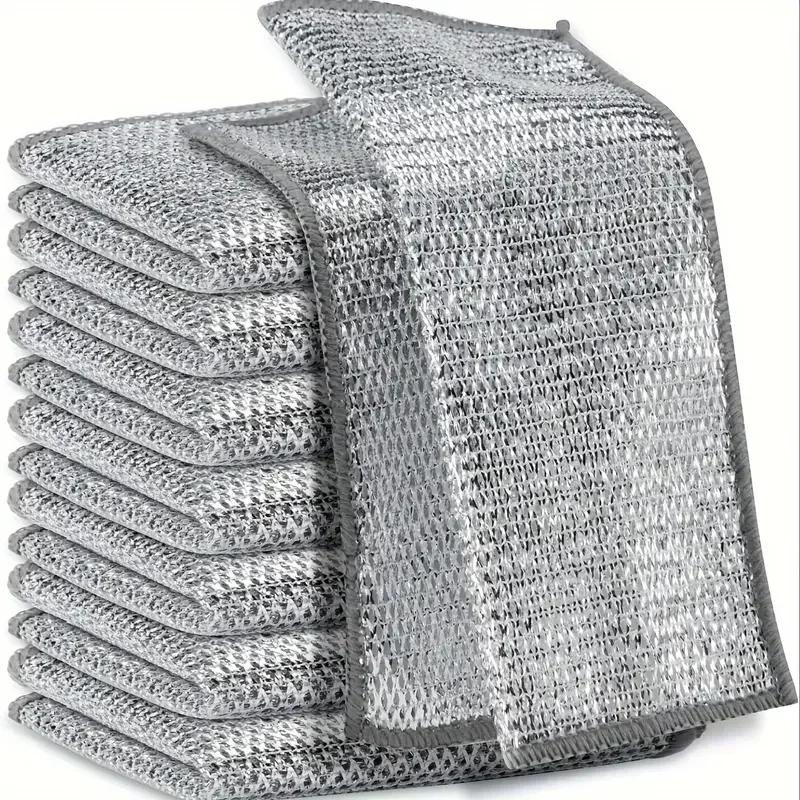 Wholesale Metal Steel Wire Rags Cloth Home Kitchen Pot Pan Dishwashing Double-sided Dishcloth Cleaning Cloths Towel Scrubber Rag
