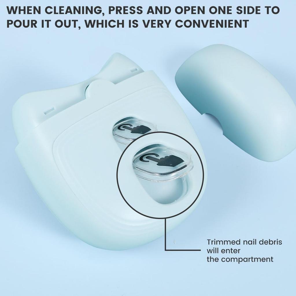 Electric Automatic Nail Clipper Automatic Fingernail Cutter with Nail Scraps Storage 300mAh USB Rechargeable Safety Fingernail Trimmer with LED Light