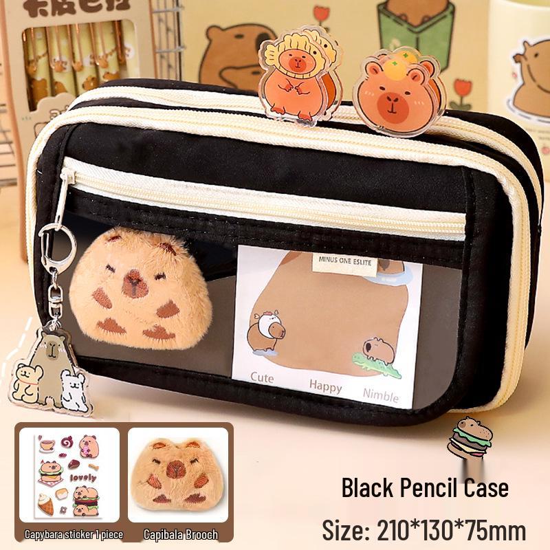 Piórnik Kapibara, Design 2024, Duża Pojemność, Unisex, dla Uczniów Szkolnych, Modna i Praktyczna Torba na Artykuły Papiernicze.