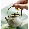 Antique Gold-painted Ceramic Beam Pot Hand-painted Butterfly Orchid Teapot Small Capacity Tea Making Household Ceramic Tea Set
