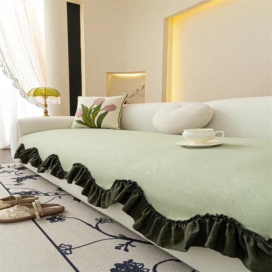 Special-Shaped Sofa Cushion New Four Seasons Universal Non-Slip High-End Sense Cushion Straight Row Sofa Cover Cover