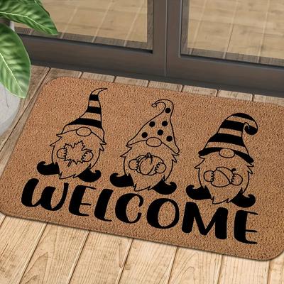Welcome Gnomes Doormat Kitchen Carpet Living Room Dining Room Laundry Floor Mat Bath Balcony Hallway Non-slip Door Mat